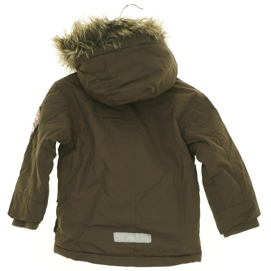 Varm Parka Vinter jakke med aftagelig hætte og pelskant (str. 86 cm)