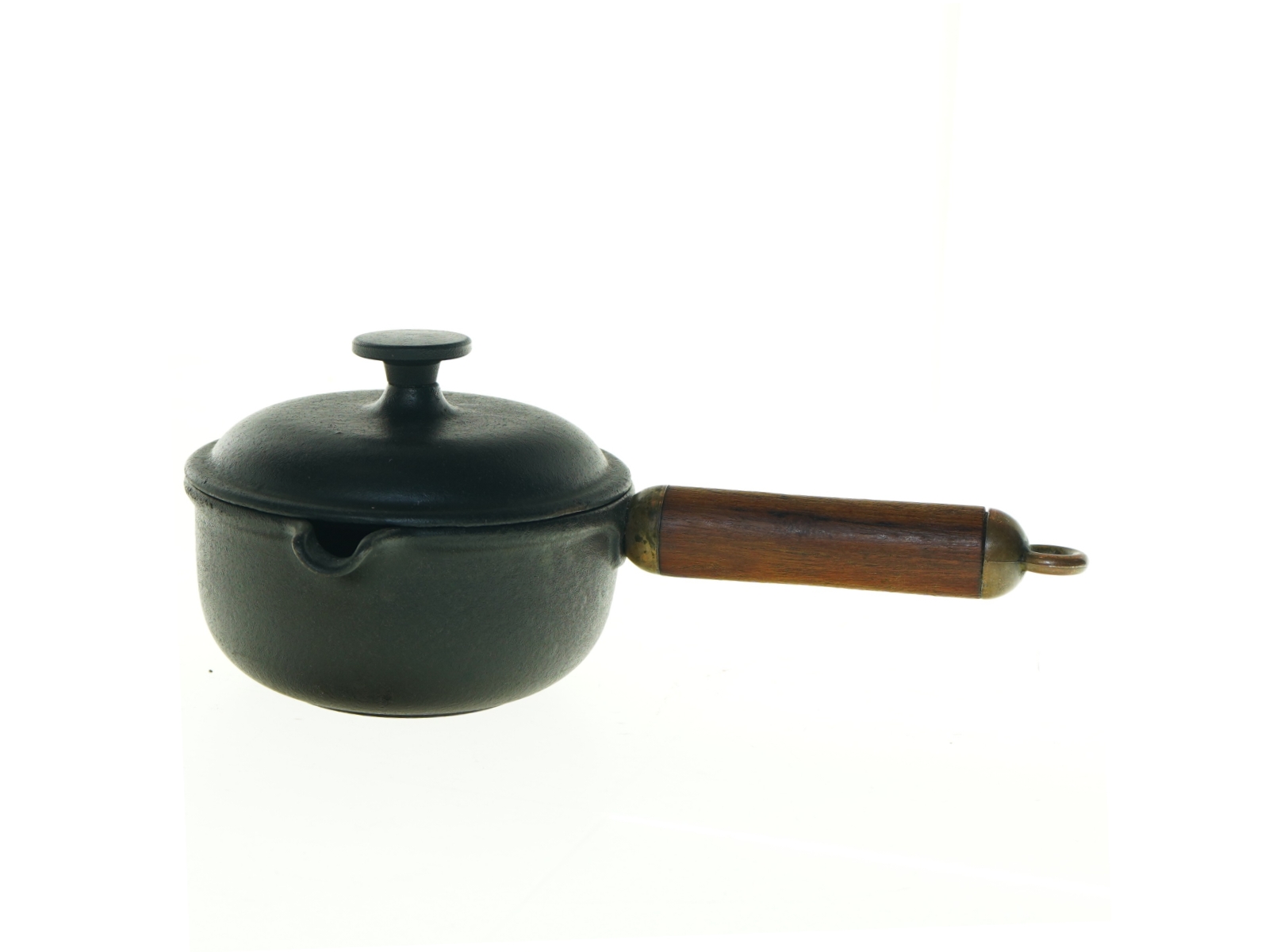Le Creuset Støbejerns kasserolle med låg og træhåndtag (str. Ø 13 cm)