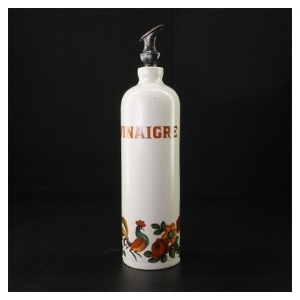 Vintage håndmalet porcelæn keramik eddikeflaske (str. 30 x 7 cm)