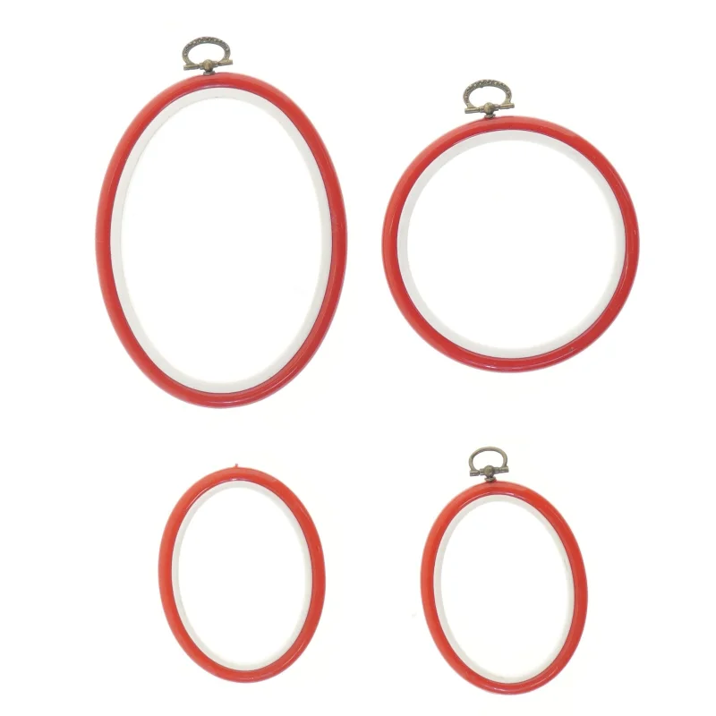 Ovale broderi rammer (str. 15,5 & 12 & 10 cm)