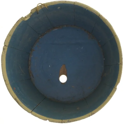 Antik Almue Håndmalet Træ Krukke (str. Ø 33 cm)