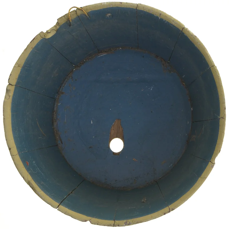 Antik Almue Håndmalet Træ Krukke (str. Ø 33 cm)