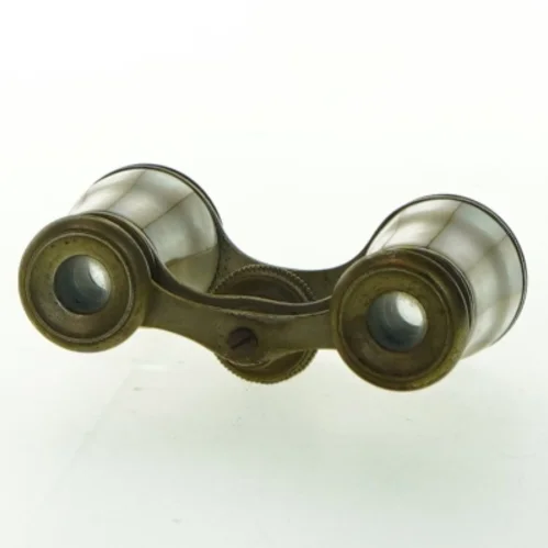 Antik messing/perlemor opera-kikkerter (str. 9 cm)