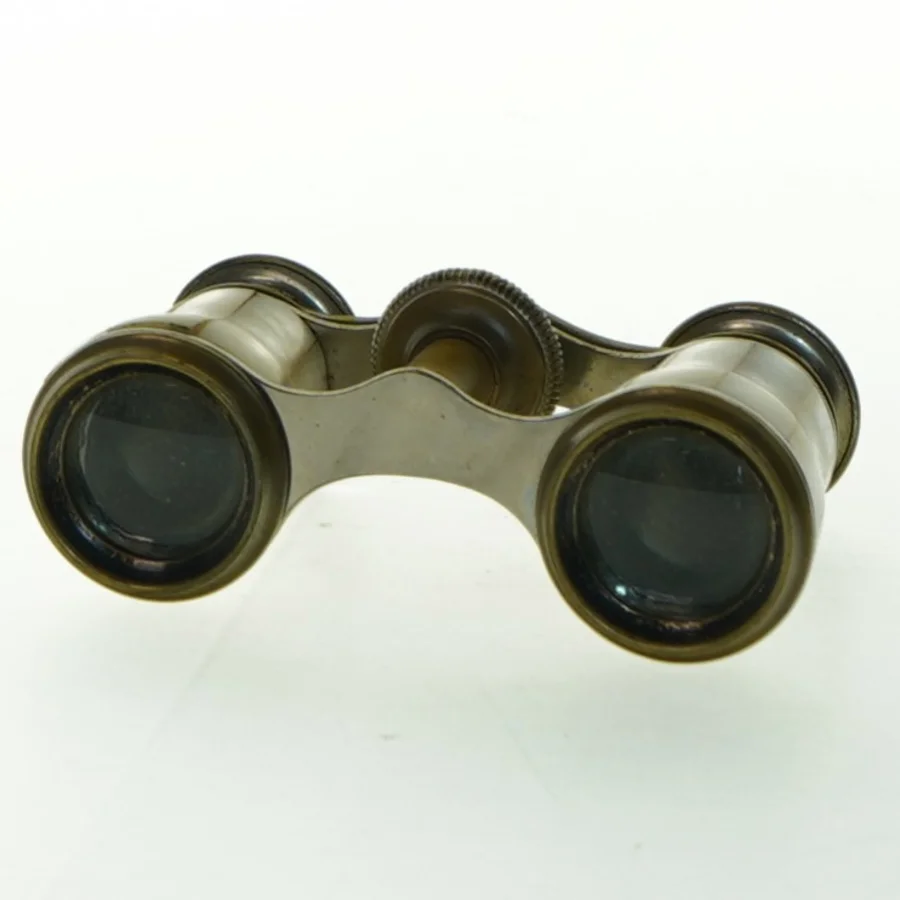 Antik messing/perlemor opera-kikkerter (str. 9 cm)