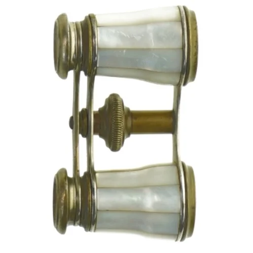 Antik messing/perlemor opera-kikkerter (str. 9 cm)