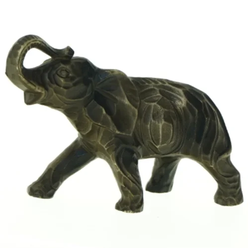 Bronzefarvet elefantfigur (str. 15 x 9 cm)