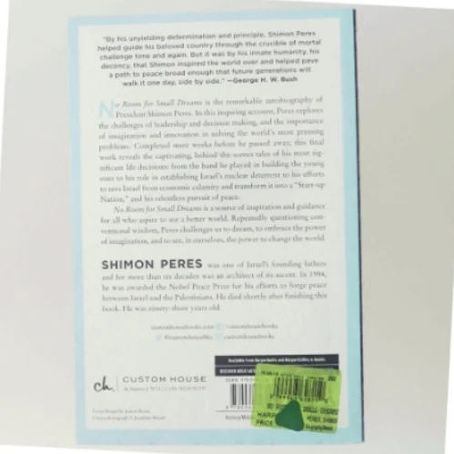 No Room for Small Dreams af Shimon Peres fra Custom House