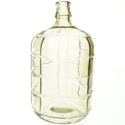 Stor relief mønstret Glas flaske vase (str. 27 x 15 cm)