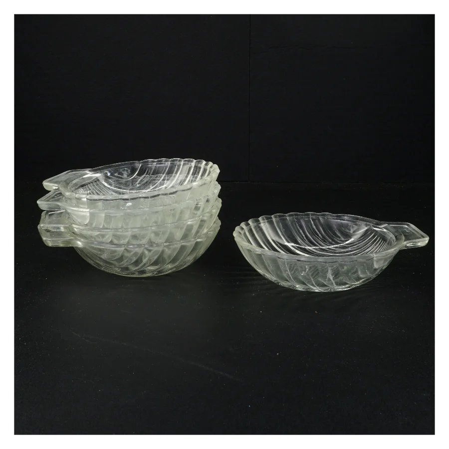 Glas Muslingeskaller skåle sæt 5 stk. fra Pyrex (str. 16 x 14 cm)