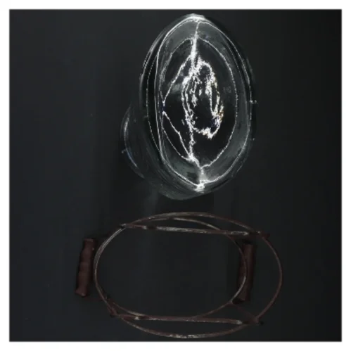 Rustik Glasvase med metalholder (str. Glasset 25,5 x 13 x 9 cm)