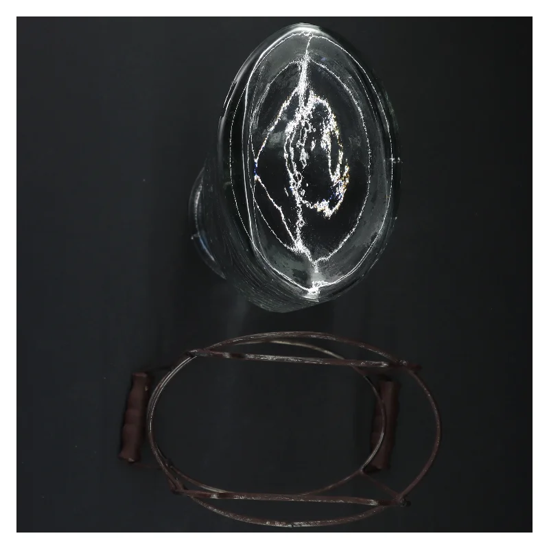 Rustik Glasvase med metalholder (str. Glasset 25,5 x 13 x 9 cm)