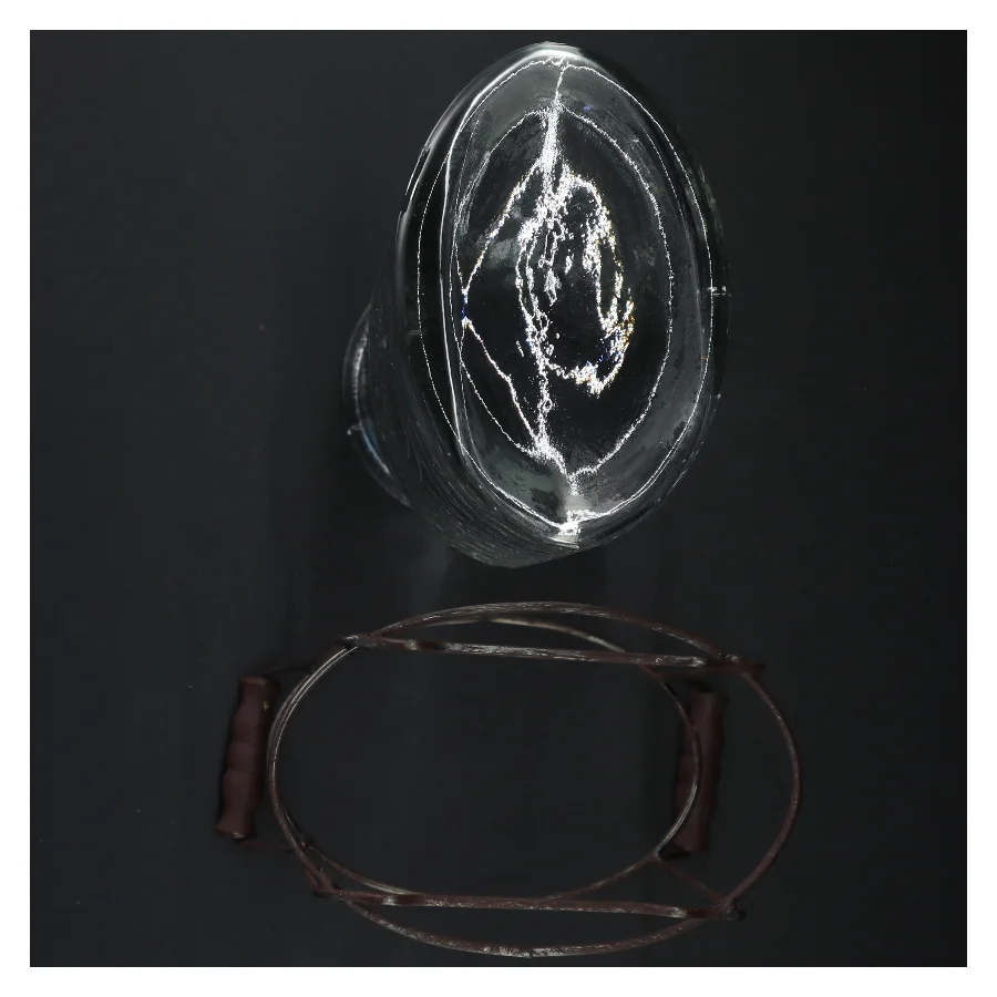 Rustik Glasvase med metalholder (str. Glasset 25,5 x 13 x 9 cm)