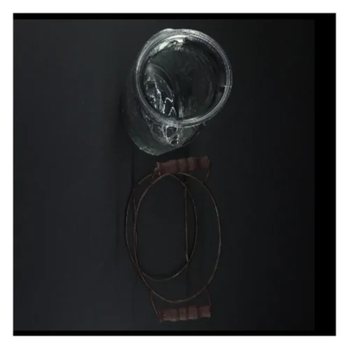 Rustik Glasvase med metalholder (str. Glasset 25,5 x 13 x 9 cm)