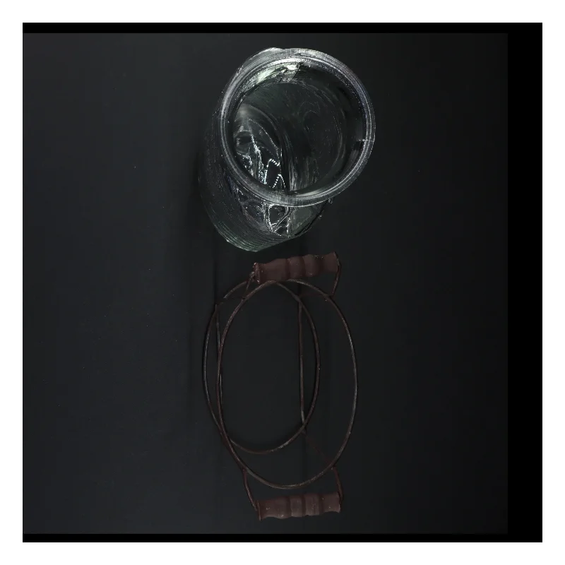 Rustik Glasvase med metalholder (str. Glasset 25,5 x 13 x 9 cm)