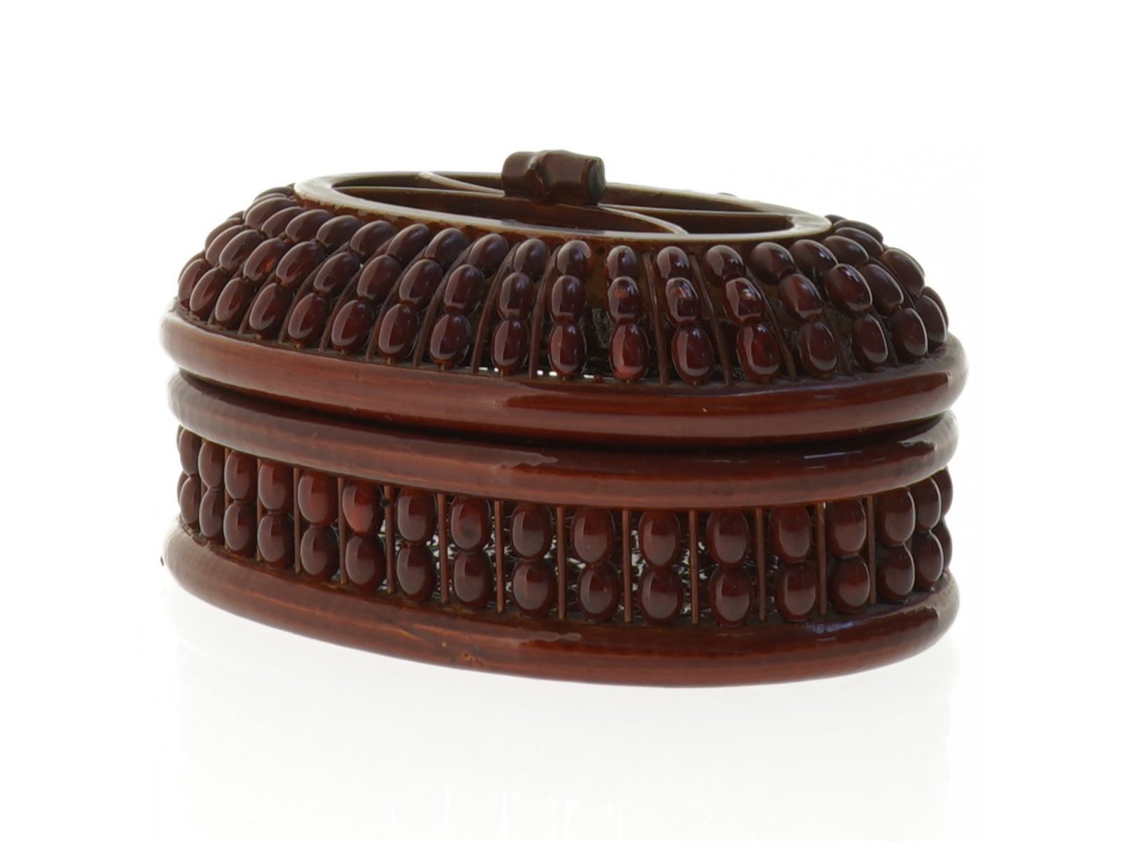 Japansk Traditionel Flettet træbakke med låg (str. 13 x 9 cm)