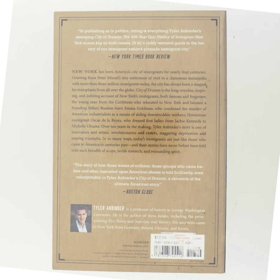 City of dreams : the 400-year epic history of immigrant New York af Tyler Anbinder (Bog)