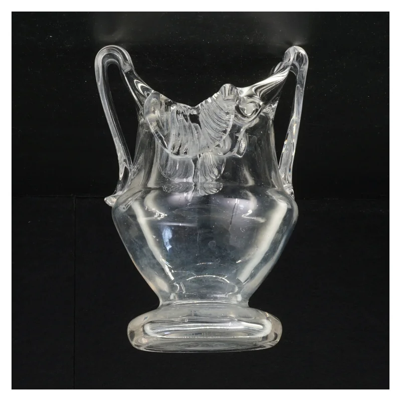 Krystal Glas mundblæst henkel vase (str. 16 x 12 x 10 cm)