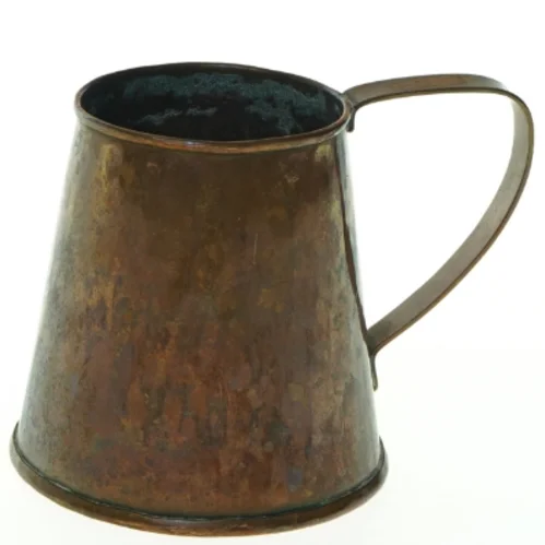 Antik kobberbæger (str. 8 x 8 cm)