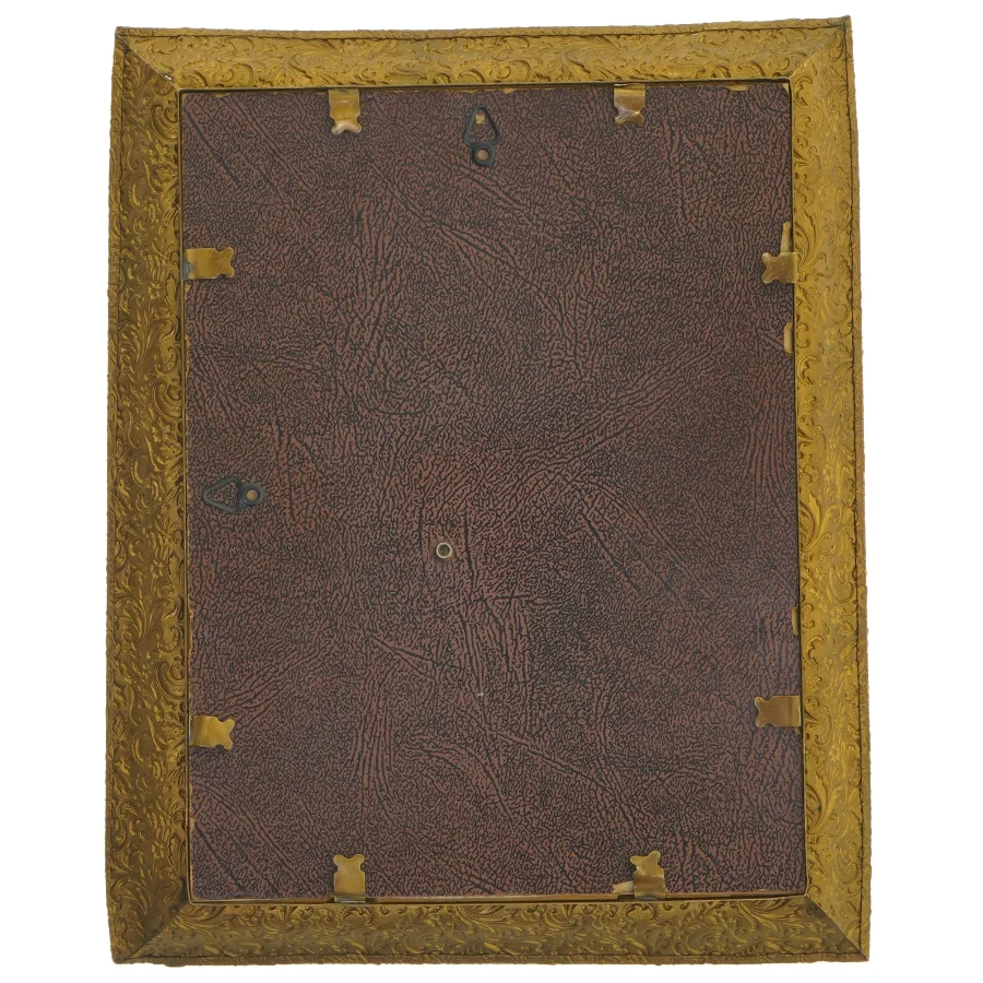 Forgyldt maleri med fuglemotiv (str. 28,5x23 cm)