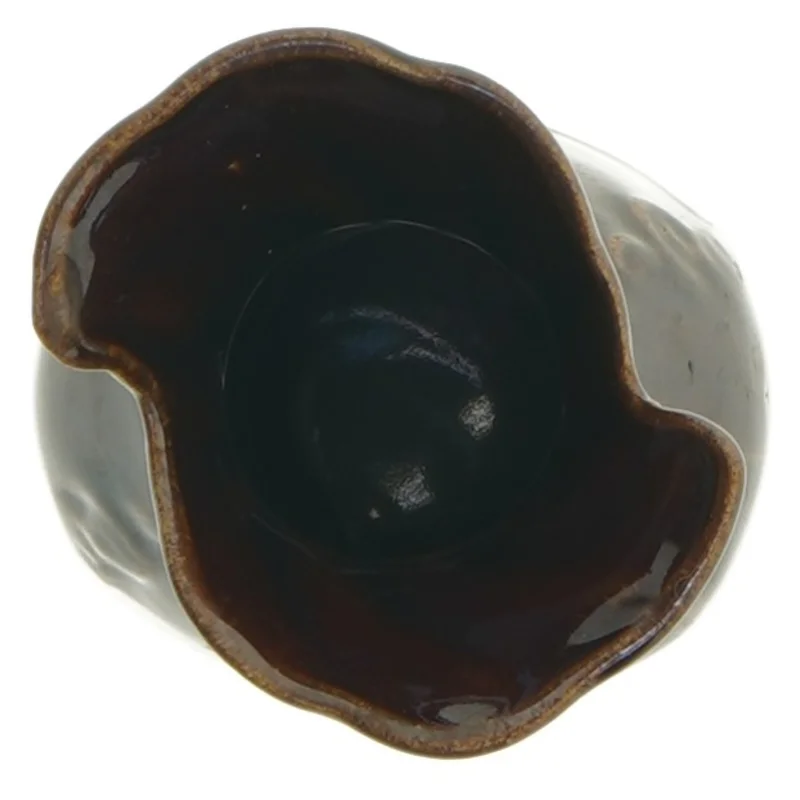 Guld dekoreret keramik vase (str. 15 cm)