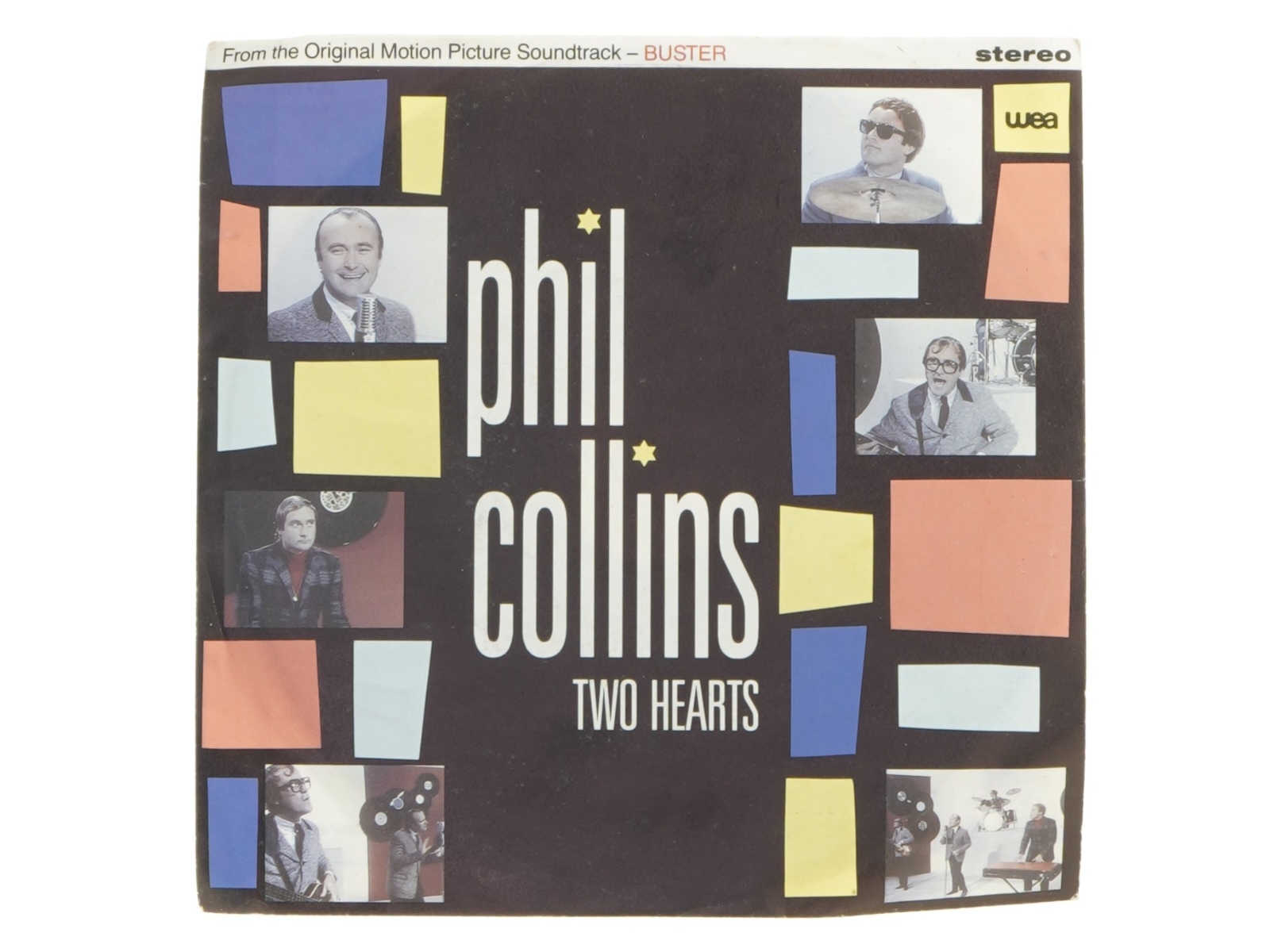 Phil Collins 'Two Hearts' single vinylplade fra Stereo (str. Ø. 18 cm)