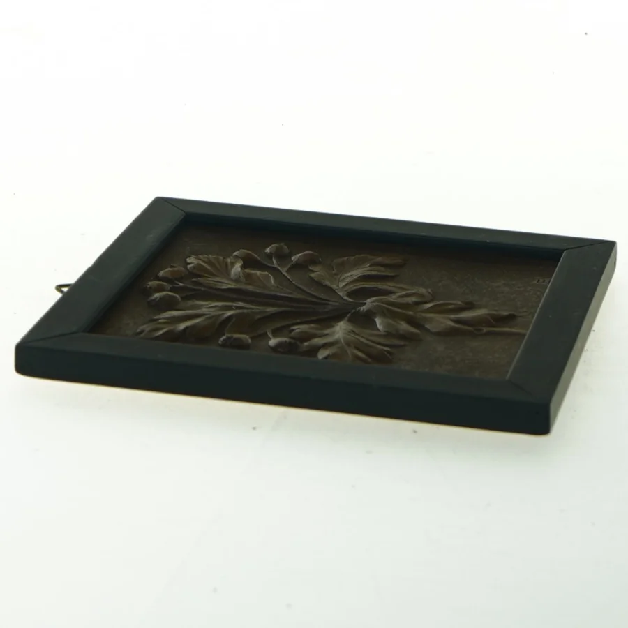 Kobber Væg Relief med blomstermotiv (str. 13,5x12,5 cm)