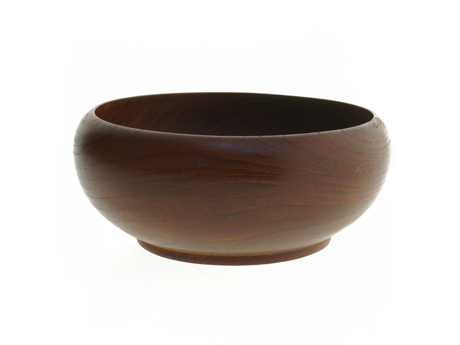 Hånddrejet Teak Træskål (str. Ø 18 cm)