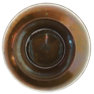 Kobber vase med messing medaljoner (str. 16 cm)