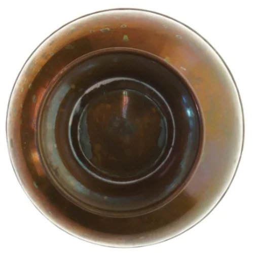 Kobber vase med messing medaljoner (str. 16 cm)