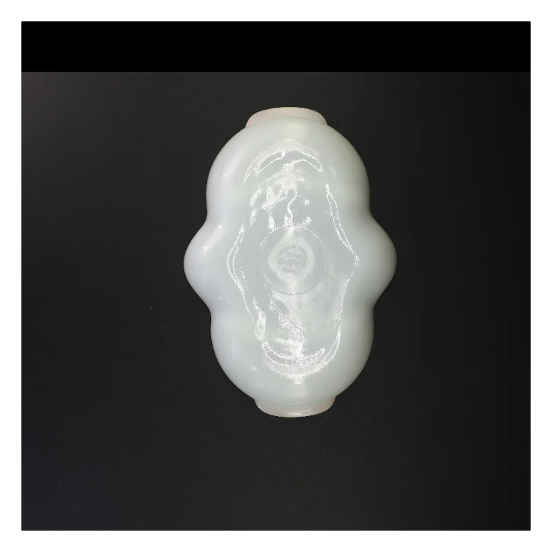 Fire King Hvid Opaline mælkeglas ovnfast fad med guldkant fra Fire King (str. 28 x 20 cm)