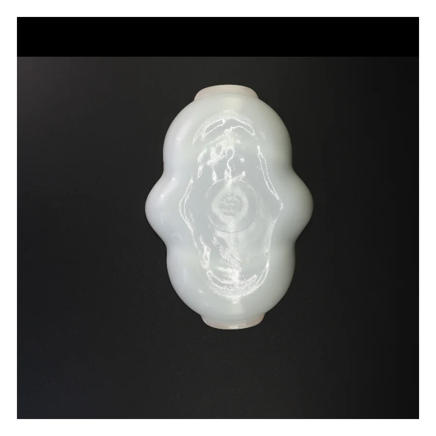 Fire King Hvid Opaline mælkeglas ovnfast fad med guldkant fra Fire King (str. 28 x 20 cm)