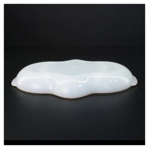 Fire King Hvid Opaline mælkeglas ovnfast fad med guldkant fra Fire King (str. 28 x 20 cm)