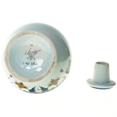 Fajance Apoteker Karaffel OL.CASSIAE med prop fra Delft (str. 27 x 12 cm)