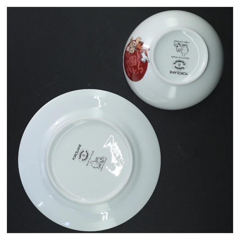 Tintin Kong Ottokars Scepter tallerken og skål sæt (str. Skål ø 13 cm tallerken ø 20 cm)