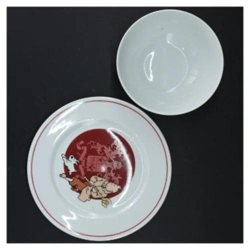 Tintin Kong Ottokars Scepter tallerken og skål sæt (str. Skål ø 13 cm tallerken ø 20 cm)