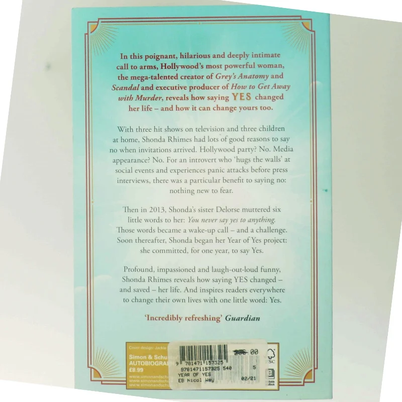 Year of Yes af Shonda Rhimes (Bog)