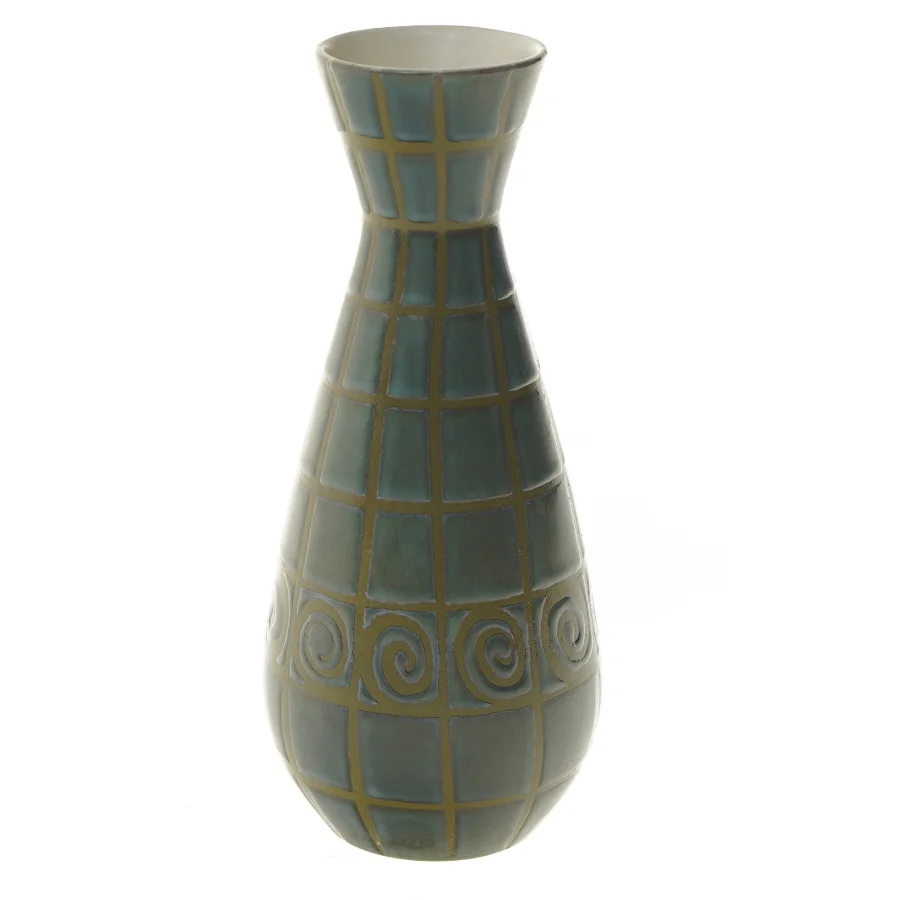West Germany Dekorativ vase med mønster (str. Ø 6 cm længde 20,5 cm)