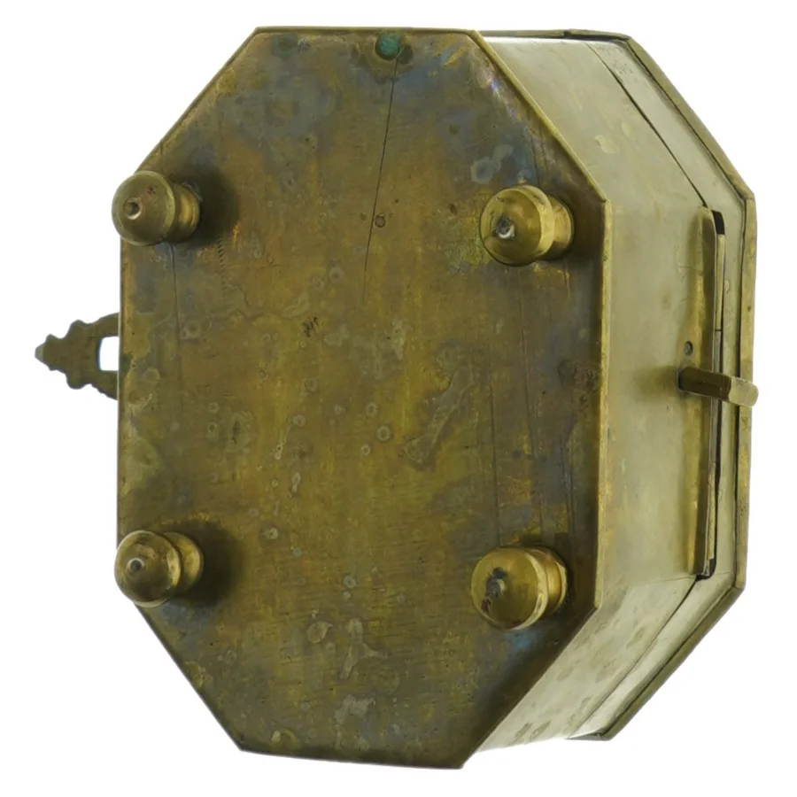 Antik messing teboks (str. 12 x 9 cm)