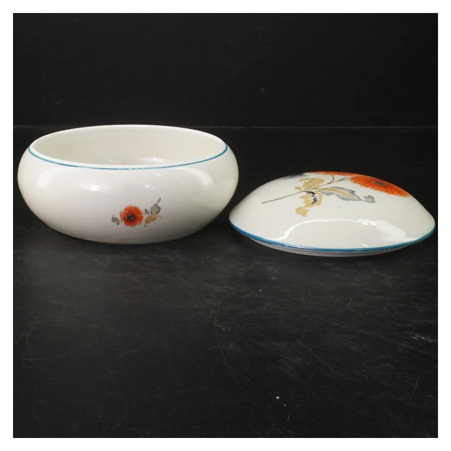 Porcelænsskål med låg fra Jlmenau (str. Ø. 16 cm)