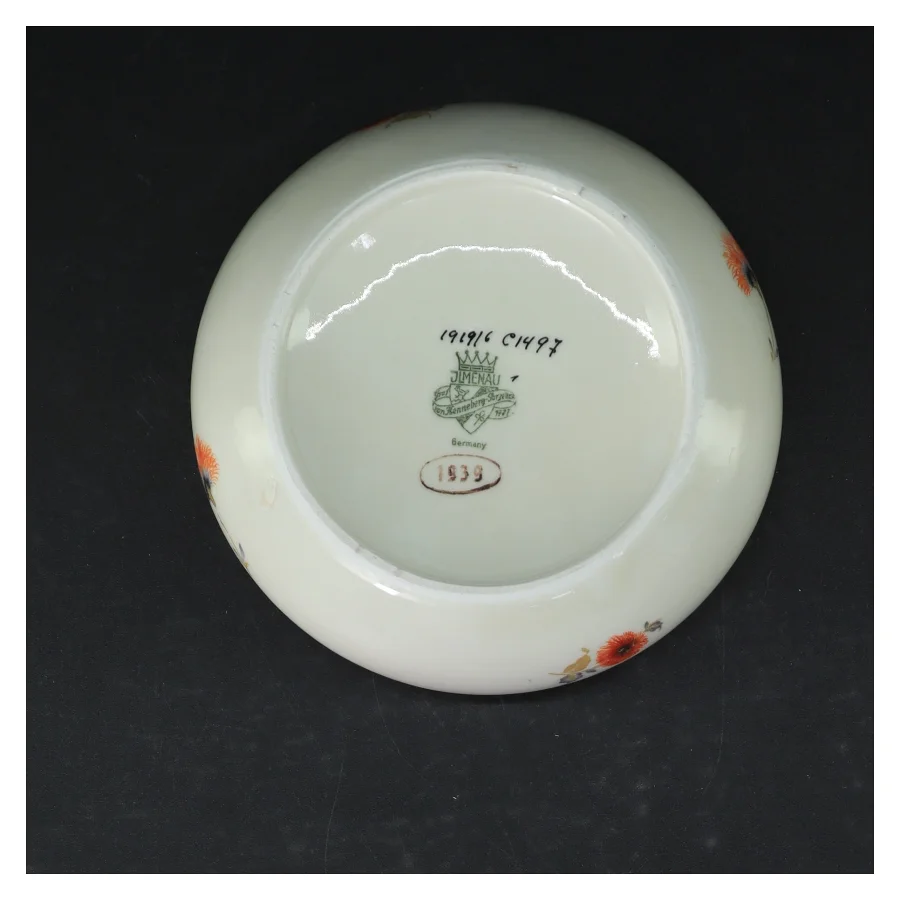 Porcelænsskål med låg fra Jlmenau (str. Ø. 16 cm)