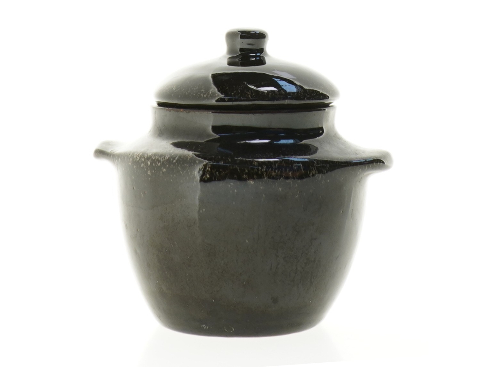 Keramik krukke med låg (str. 13 x 14 x 11 cm)