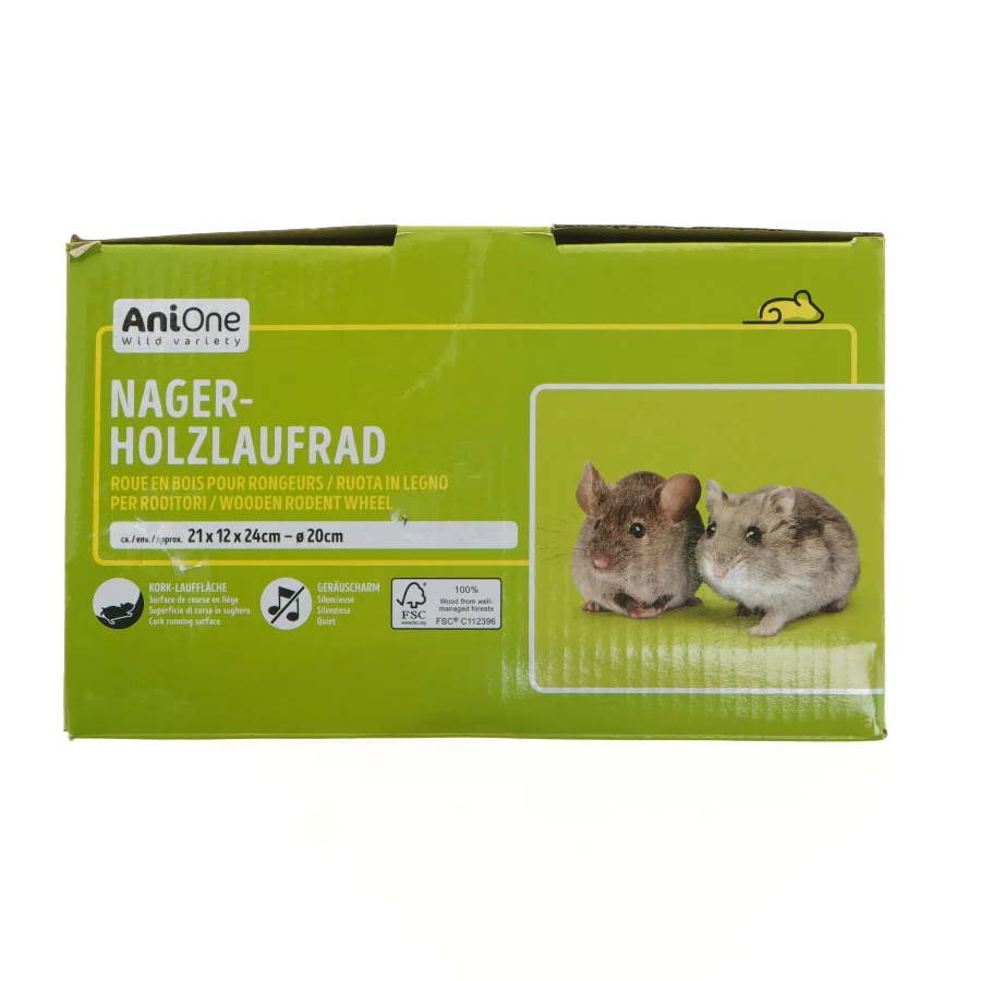 UBRUGT Hamsterhjul fra Anione (str. 21 x 12 x 24 cm ø 20 cm)