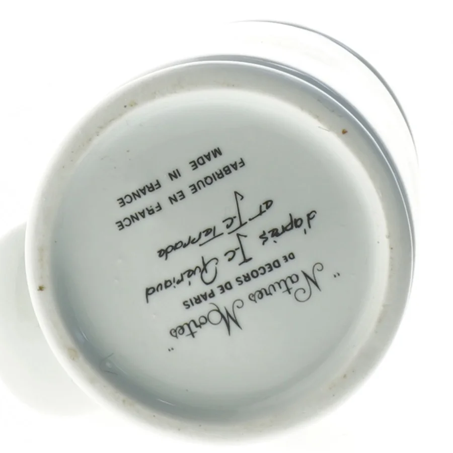 Fransk Keramikkrukke med låg og tang (str. 20 cm)