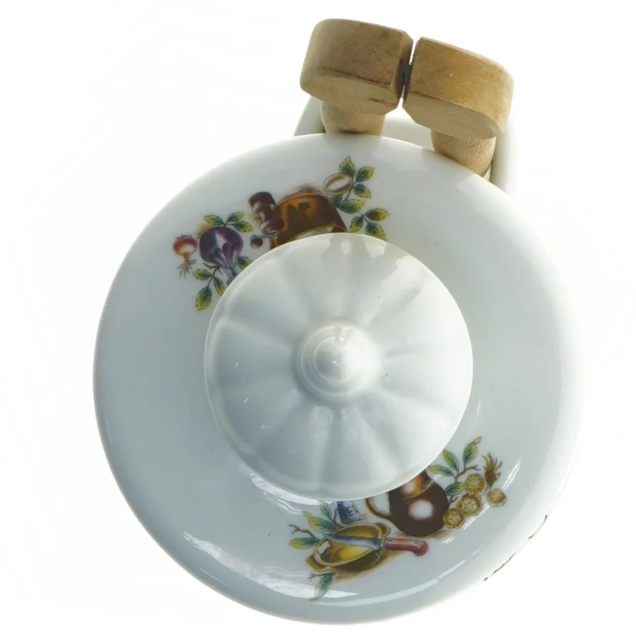 Fransk Keramikkrukke med låg og tang (str. 20 cm)