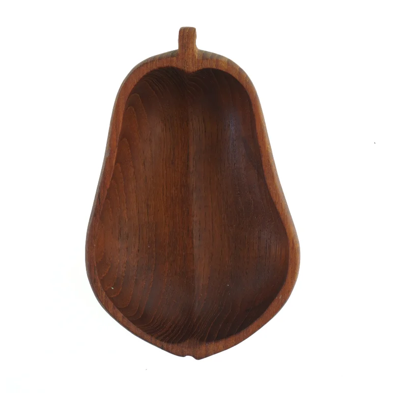 Pæreformet Teak Træskål (str. 19 cm)