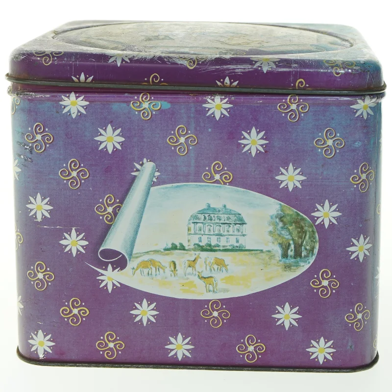 Vintage metal kagedåse (str. H. 18 cm. 21 x 21 cm)