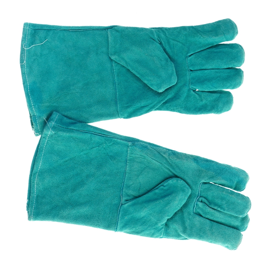 Grønne varmeisolerende Grill handsker i Ruskind (str. 33 x 17 cm)