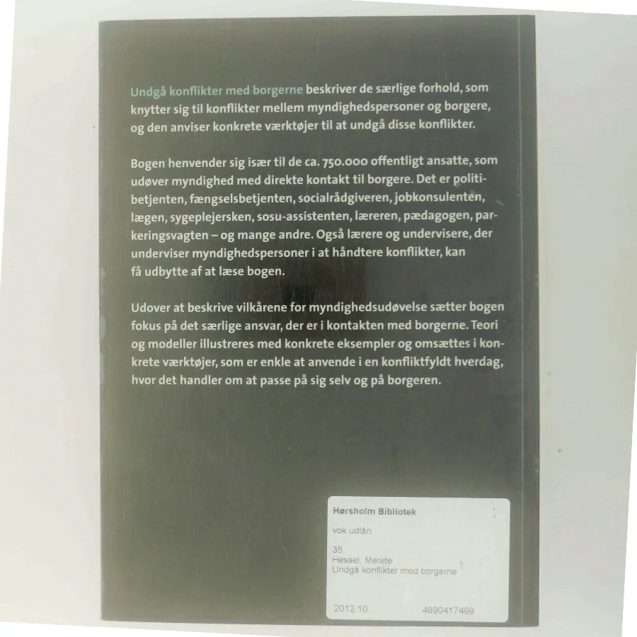 Undgå konflikter med borgerne af Merete Hessel (Bog)
