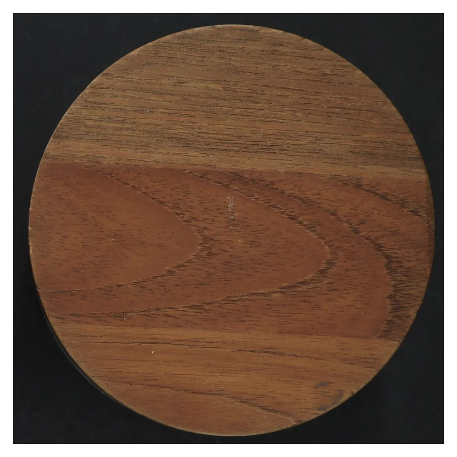 Keramik tebeholder med trælåg (str. H. 13 cm. ø. 11,5 cm)