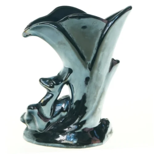 Italiensk Keramik Vase med Hjorte figur (str. 21 cm)